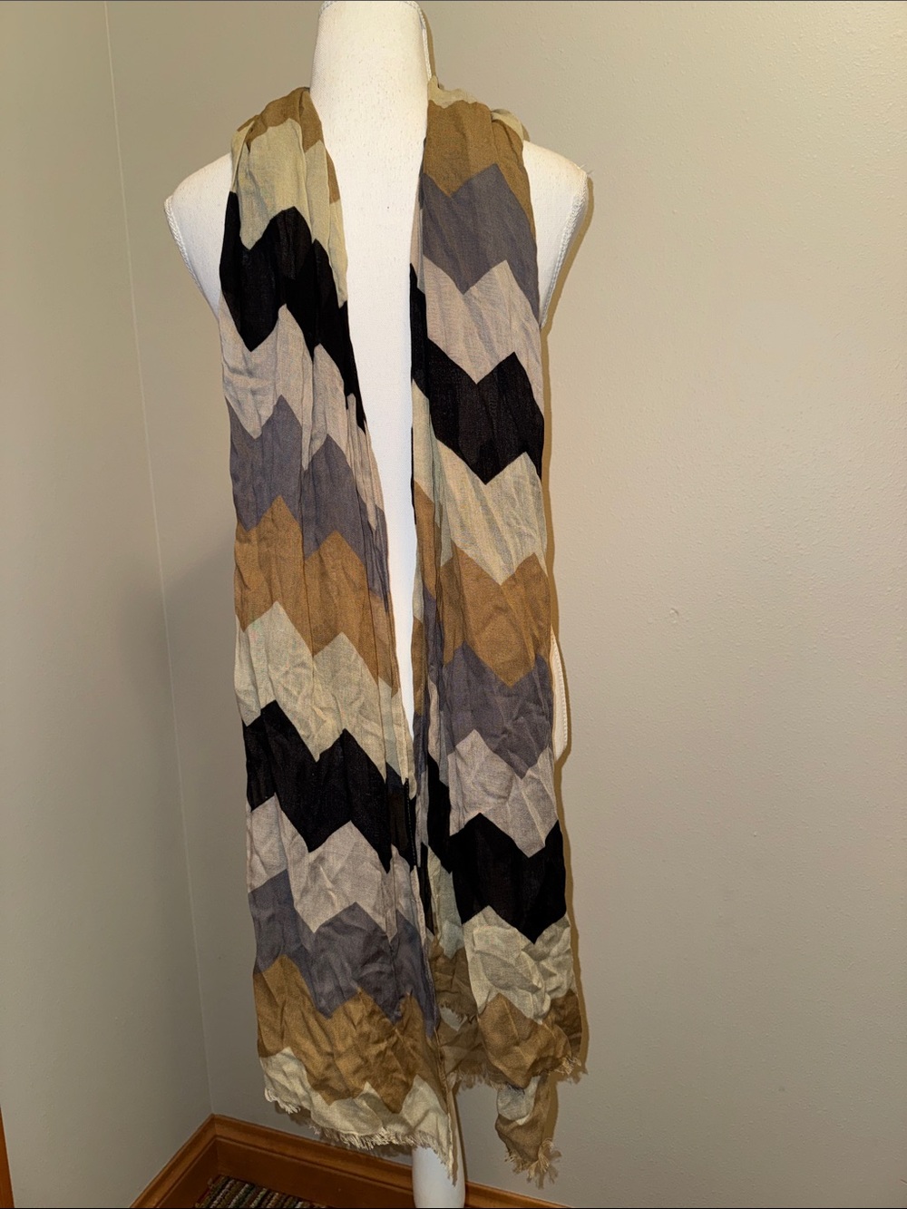 The Limited Chevron Wrap Scarf - Black, Gray, Tan, Cream